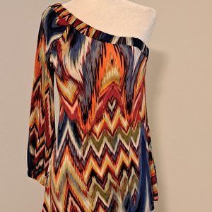 Allen B by Allen Schwartz Orange Tribal Print Top NWT Size XS